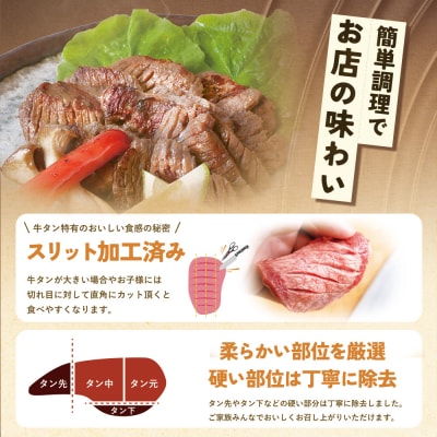 【訳あり】厚切り 牛タンステーキ 塩レモン(600g)