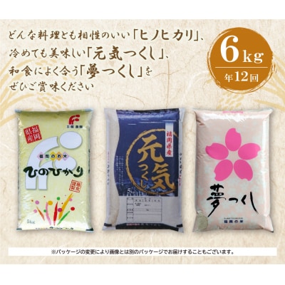 研ぐお米 福岡県産米3品種セット定期便(毎月・年12回)