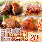 【8/19～寄付額改定】Best4バーグ ハンバーグ 20個セット(合挽4種 各5個)