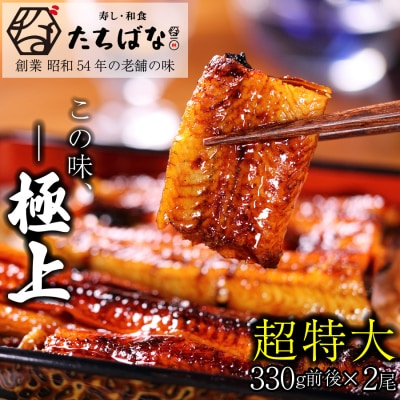 老舗たちばな　超特大鰻蒲焼(330g前後)×2尾