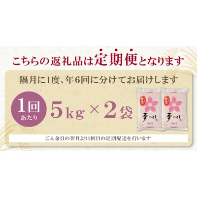 無洗米 福岡県産・夢つくし10kg定期便(隔月・年6回)