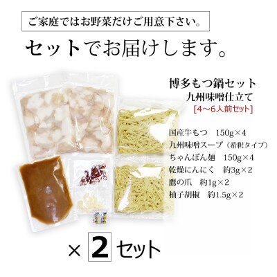 おどろきっちん 博多もつ鍋セット(九州味噌仕立て)国産牛もつ 600g　4～6人前