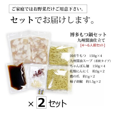 おどろきっちん 博多もつ鍋セット(九州醤油仕立て)国産牛もつ 600g　4～6人前