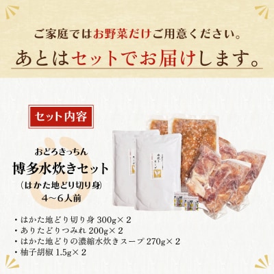 おどろきっちん 博多水炊き(はかた地どり切り身・つみれ) セット4~6人前