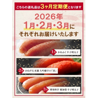 ★【2026年発送】明太子食べ比べ定期便(毎月・年3回)