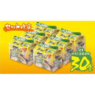 うまかっちゃん 豚骨ラーメン<博多からし高菜風味>(5袋×6)30食