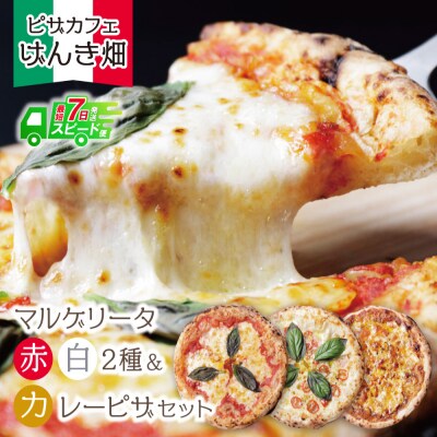 【7営業日以内発送】げんき畑 ピザ 3枚セット<(赤・白)&カレーピザ>