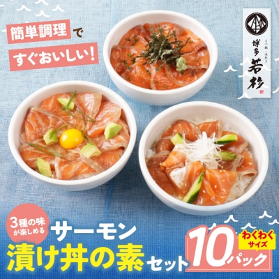 サーモン漬け丼セット(醤油・ごま・ポキ) 計10パック