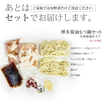 おどろきっちん 博多もつ鍋セット(九州醤油仕立て)2～3人前