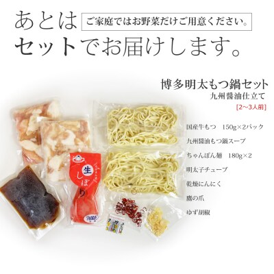 おどろきっちん 博多明太もつ鍋セット(九州醤油仕立て) 2～3人前