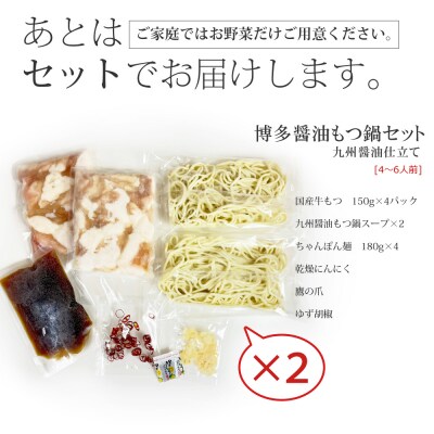 おどろきっちん 博多もつ鍋セット(九州醤油仕立て)国産牛もつ 600g　4～6人前
