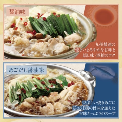 【訳あり】博多若杉 牛もつ鍋(2人前×10セット)食べ比べ 醤油・あごだし醤油