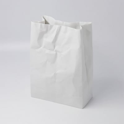 【瀬戸焼】クリンクルスーパーバッグ#2 花器【セラミック・ジャパン】