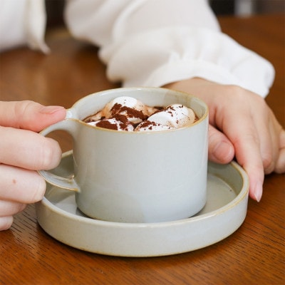 【瀬戸焼】モデラート カップソーサー グレー【セラミック・ジャパン】