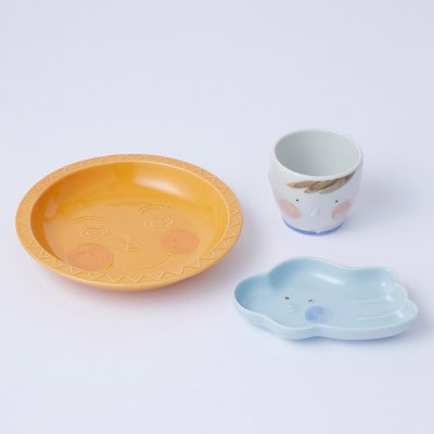 【瀬戸焼】ケランケラン 北風と太陽セット ブルー【セラミック・ジャパン】子ども用食器