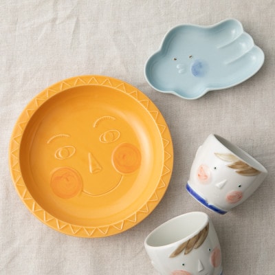 【瀬戸焼】ケランケラン 北風と太陽セット ブルー【セラミック・ジャパン】子ども用食器