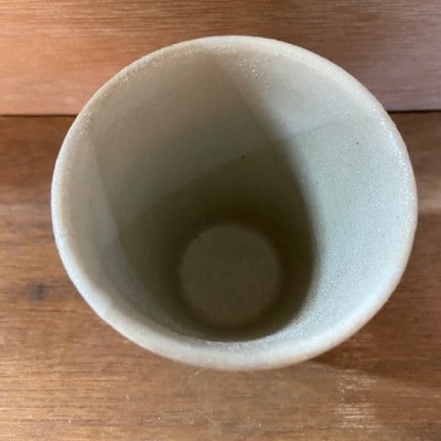 瀬戸焼・窯元　酸化志野釉かけ分け柄　タンブラー　中