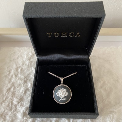 【ROUND】 バラシルバーペンダント　ブラック