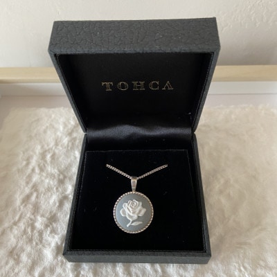 【ROUND】 バラシルバーペンダント　グレー