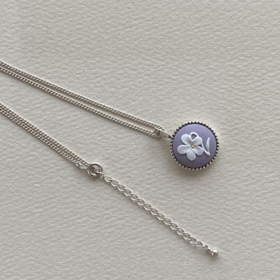 【ROUND】 スミレシルバーペンダント　パープル