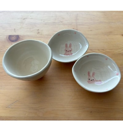 【瀬戸焼】子供用食器セット(うさぎ)贈答品対応