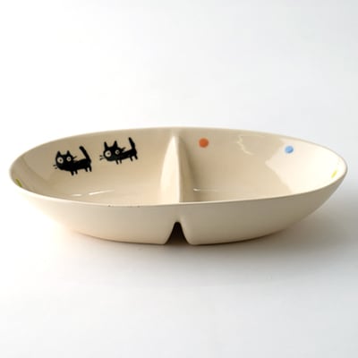 【瀬戸焼】子供用食器セット(黒ねこ)贈答品対応