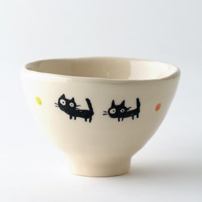 【瀬戸焼】子供用食器セット(黒ねこ)贈答品対応