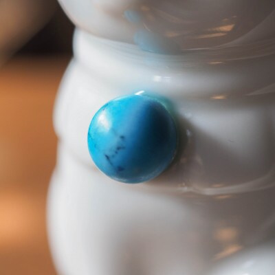 【招き猫】瀬戸焼 Jeramic 2体セット　ターコイズ(12月)