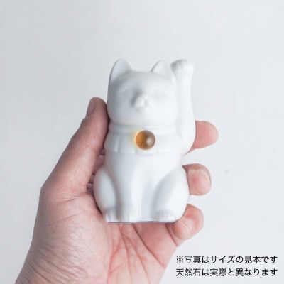 【招き猫】瀬戸焼 Jeramic 2体セット　ムーンストーン(6月)