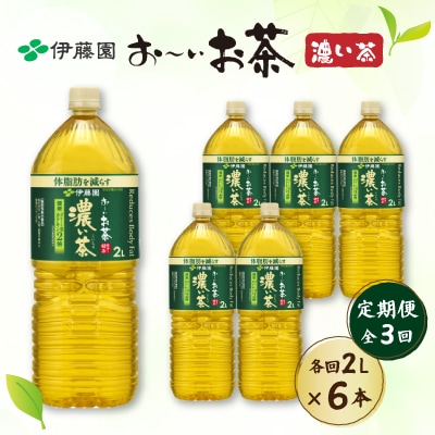 【毎月定期便】おーいお茶濃い茶　2L×6本全3回