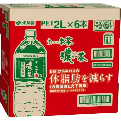 【毎月定期便】おーいお茶濃い茶　2L×6本全3回
