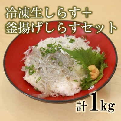 冷凍生しらす+釜揚げしらすセット 約1kg(生しらす100g × 5・釜揚げしらす70g × 7)