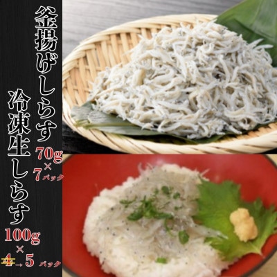 【期間限定増量】冷凍生しらす+釜揚げしらすセット(生しらす100g×4+1・釜揚げしらす70g×7)