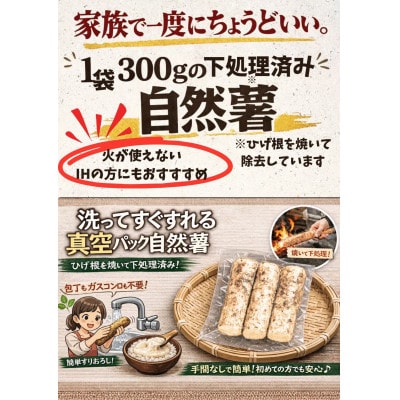 ★ひげ根処理済み★カット自然薯 600g (300g×2p)