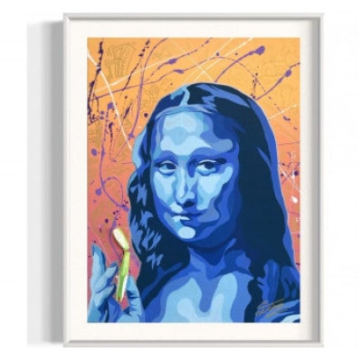 世界に一つだけ!アクリル絵画 オーダー作品 F6(410mm×318mm)似顔絵　ホワイト額