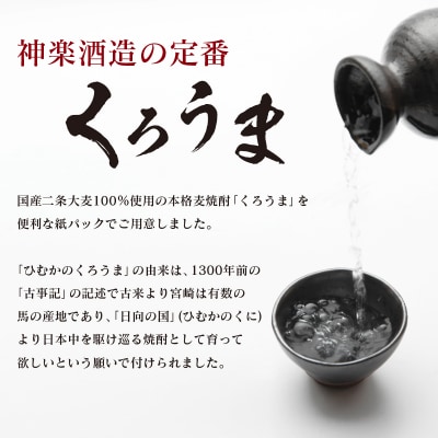 神楽酒造の定番　くろうま20度　1800ml×3本　麦焼酎[2290]