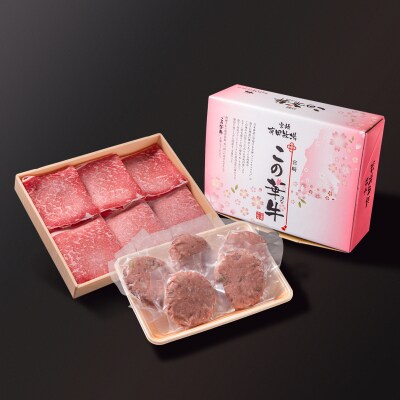 計1kg!国産牛切り落とし500g&牛100%ハンバーグ5個[2360]