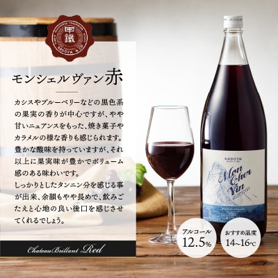 山梨名物一升瓶ワインセット【サドヤのモンシェルヴァン(赤・白)】 K0230-B