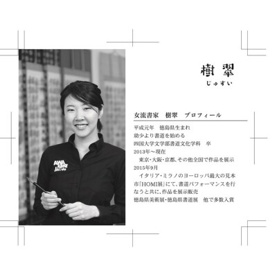 掛もの封筒入( 福寿)女流書家の手書きによるモダンなミニ掛軸【EL002】 