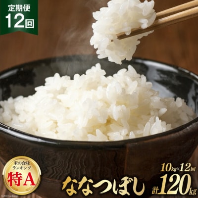 12回 定期便 JA新すながわ産 ななつぼし 10kg×12回 総計120kg 12260802 ◎