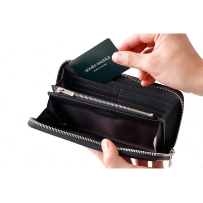 SOMES 財布 メンズ ディアマン DM-01 ラウンド束入れ ブラック12260607-bk ◎