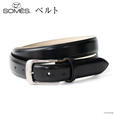 SOMES ベルト 本革 M-05 ラウンド型 (ブラック) [12260643-a] 