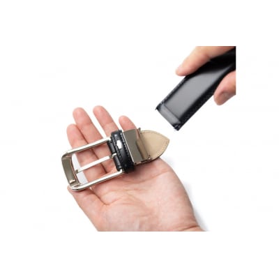 SOMES ベルト 本革 M-05 ラウンド型 (ブラック) [12260643-a]  