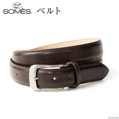 SOMES ベルト 本革 M-05 ラウンド型 (ダークブラウン) [12260643-b] 