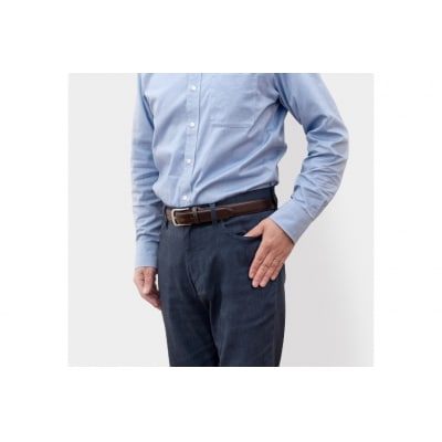 SOMES ベルト 本革 M-05 ラウンド型 (ダークブラウン) [12260643-b]  