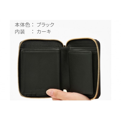 SOMES ラウンド 二つ折り 財布 (ブラック) WF-17 [12260677-a]  ◎