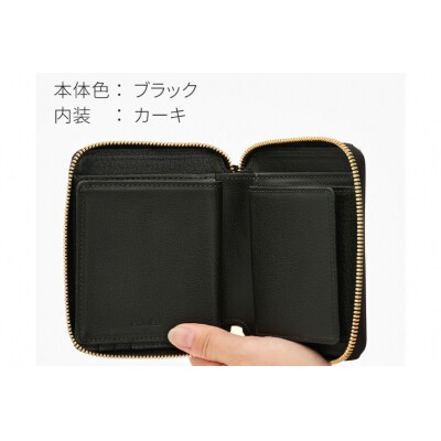 SOMES ラウンド 二つ折り 財布 (ブラック) WF-17 [12260677-a]  