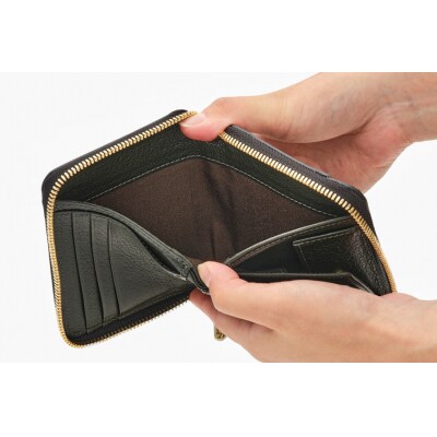 SOMES ラウンド 二つ折り 財布 (ブラック) WF-17 [12260677-a]  