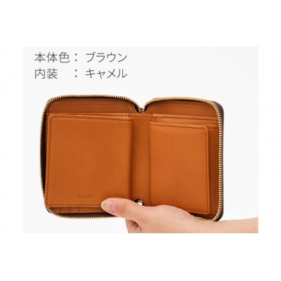 SOMES ラウンド 二つ折り 財布 (ブラウン) WF-17 [12260677-b]  ◎