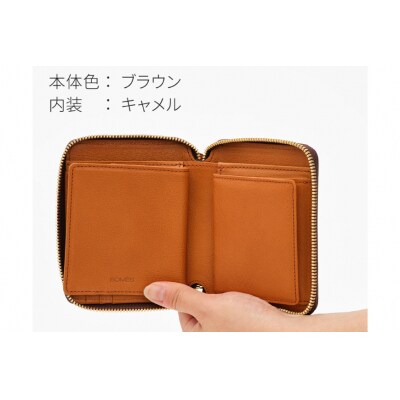 SOMES ラウンド 二つ折り 財布 (ブラウン) WF-17 [12260677-b]  